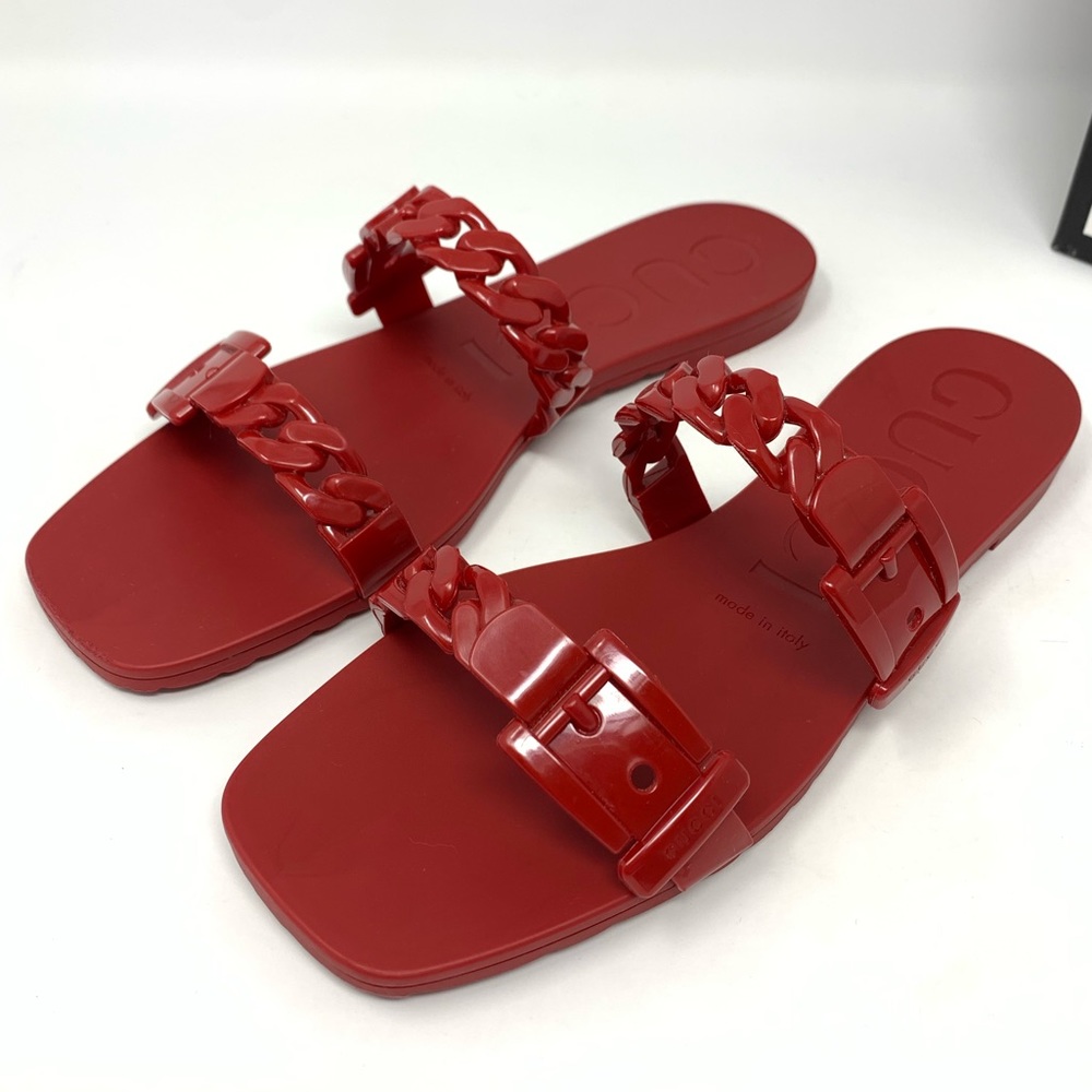 Gucci Chainlink Jelly Sandals